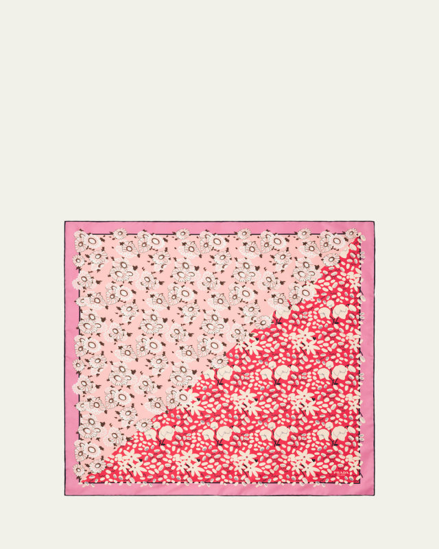 Floral Printed Silk Scarf